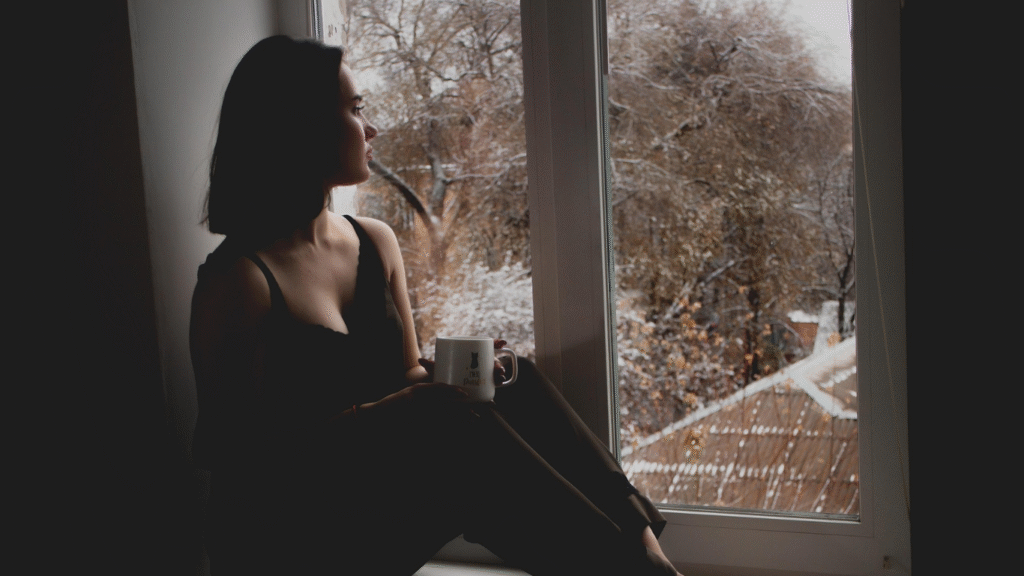 girl waiting peacefully