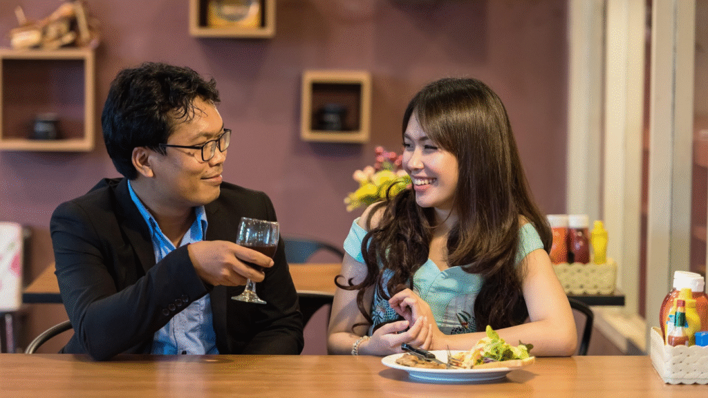 couple making eye contact